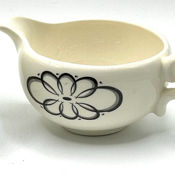 Vintage 1950s Creamer Covered Sugar Set Spencerian Scroll Taylor Smith Taylor - Picture 2 of 10